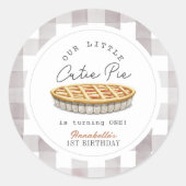 Sticker Rond Little Cutie Pie Thanksgiving Anniversaire de enfa (Devant)