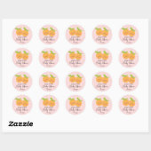 Sticker Rond Little Cuties Twins Baby shower (Feuille)