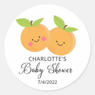 Sticker Rond Little Cuties Twins Baby shower Classic Round Stic