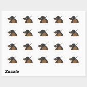 Sticker Rond Little Dachshund (Feuille)