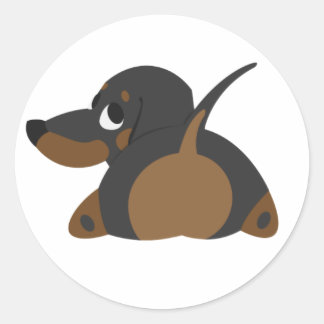 Sticker Rond Little Dachshund