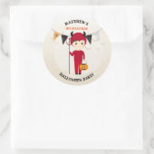 Sticker Rond Little Devil Halloween Party (Sac)