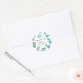 Sticker Rond Little Dinosaur Cute Baby Shower (Enveloppe)
