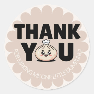 Sticker Rond Little Dumpling Girl 1st Birthday