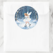 Sticker Rond Little Fairy Ice Skating Christmas (Sac)