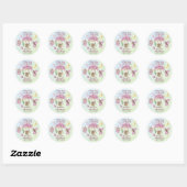 Sticker Rond Little Fairy Whimsical Baby Shower (Feuille)