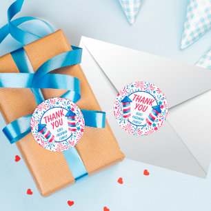 Sticker Rond Little Firecracker 4 juillet Anniversaire Merci
