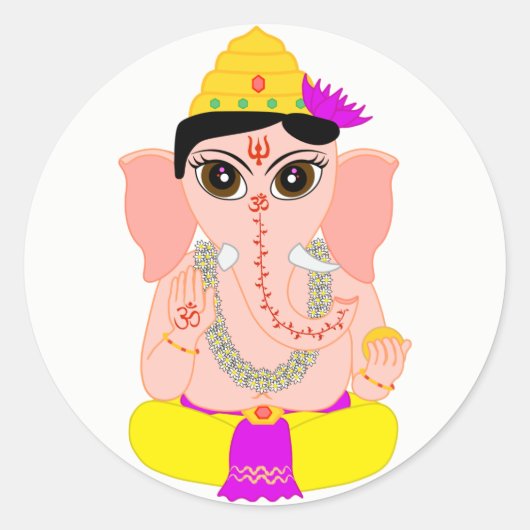 Sticker Rond Little Ganesha (Devant)