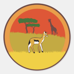 Sticker Rond Little Gazelle