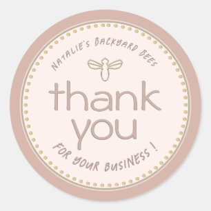 Sticker Rond Little Gold Bee Merci Neutral Blush Honey