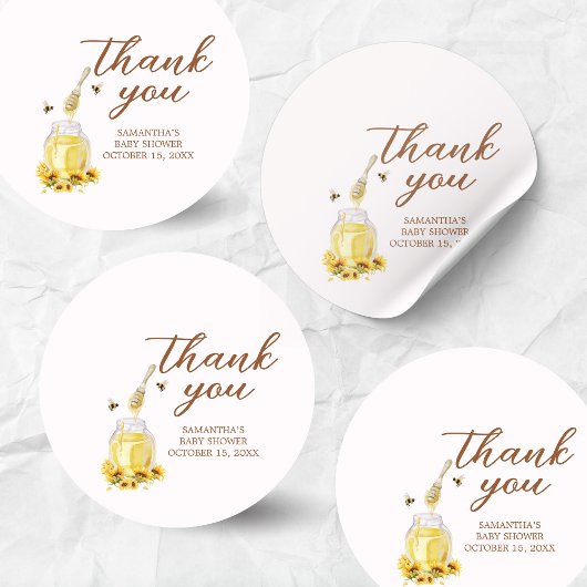 Sticker Rond Little Honey Baby shower