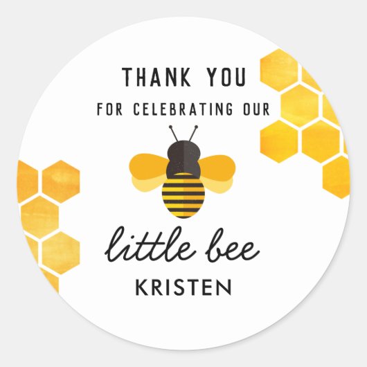 Sticker Rond Little Honey Bee Merci Favoriser (Devant)