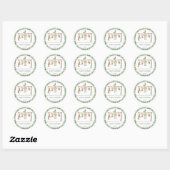 Sticker Rond Little hunter Hunting Baby Shower (Feuille)