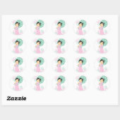 Sticker Rond Little Kimono (Feuille)