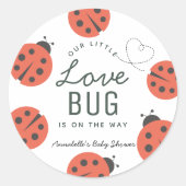 Sticker Rond Little Log Baby shower Ladybug (Devant)
