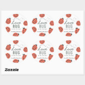 Sticker Rond Little Log Baby shower Ladybug (Feuille)
