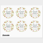 Sticker Rond Little Log Ladybug Baby shower feuille (Feuille)