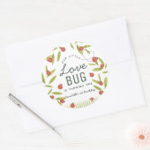 Sticker Rond Little Log Ladybug Leaf Anniversaire (Enveloppe)