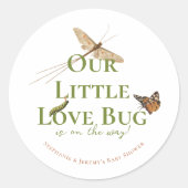 Sticker Rond Little Love Baby shower Bug (Devant)