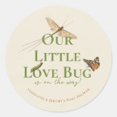 Sticker Rond Little Love Baby shower Bug (Devant)