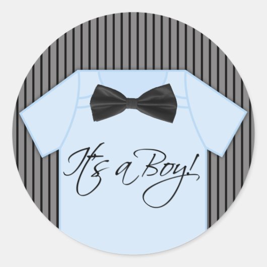 Sticker Rond Little Man Baby shower (Devant)