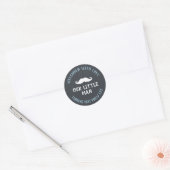 Sticker Rond Little Man Mustache Nouveau bébé Faire-part Favori (Enveloppe)