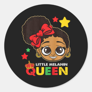 Sticker Rond Little Melanin Queen Black Histoire Mois Blm Afric