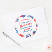 Sticker Rond Little Miss Firecracker 4 juillet 1er anniversaire (Enveloppe)