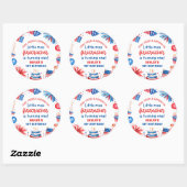 Sticker Rond Little Miss Firecracker 4 juillet 1er anniversaire (Feuille)