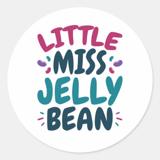 Sticker Rond Little Miss Jelly Bean Paster Candy Surnom (Devant)