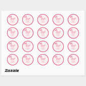 Sticker Rond Little Miss Onederful Pink bow Premier anniversair (Feuille)