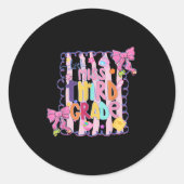 Sticker Rond Little Miss Third Grade First Day Of 3rd Grade Coq (Devant)