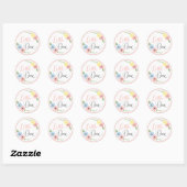 Sticker Rond Little One Floral Baby's First Birthday Party (Feuille)