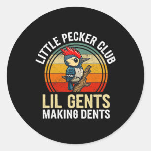 Sticker Rond Little Pecker Club Lil Gents Rendre Les Dents Drôl