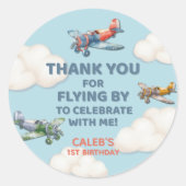 Sticker Rond Little Pilot's First Birthday (Devant)