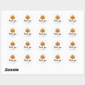 Sticker Rond Little Pumpkin arrive Bébé Shower (Feuille)