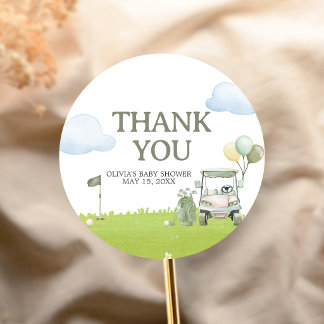 Sticker Rond Little Putter Golf Baby Shower