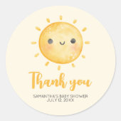 Sticker Rond Little Ray of Sunshine Baby Shower (Devant)