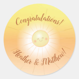 Sticker Rond Little Ray of Sunshine Baby shower
