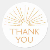 Sticker Rond Little Ray of Sunshine Boho Baby shower (Devant)