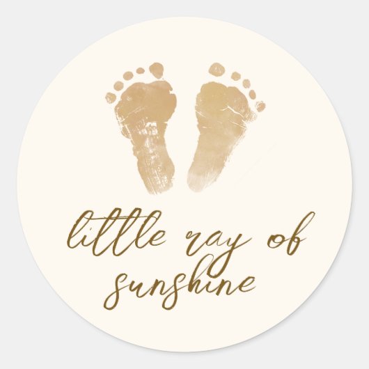 Sticker Rond Little Ray of Sunshine Boho Baby shower (Devant)