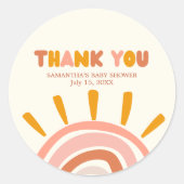Sticker Rond Little Ray of Sunshine Boho Sun Baby Shower (Devant)