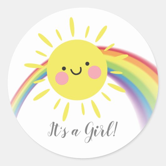 Sticker Rond Little Ray of Sunshine C'est une chatte de faveur  (Devant)