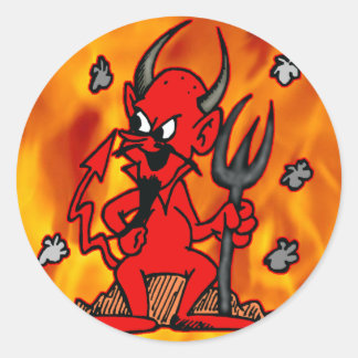 Sticker Rond Little Red Devil
