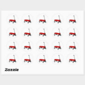 Sticker Rond Little Red Wagon (Feuille)
