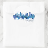 Sticker Rond Little Rock Arkansas Skyline Blue (Sac)