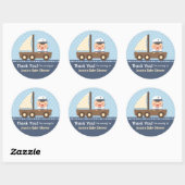 Sticker Rond Little Sailor Nautical Baby shower Party (Feuille)