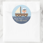 Sticker Rond Little Sailor Nautical Baby shower Party (Sac)