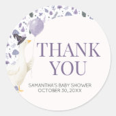 Sticker Rond Little Silly Goose Baby Shower (Devant)