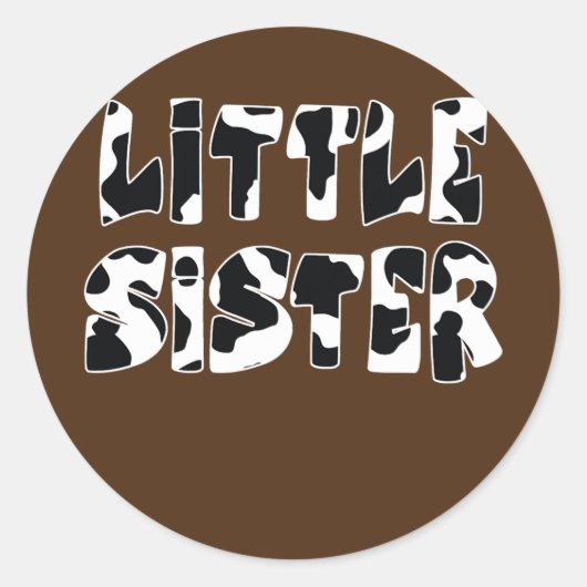Sticker Rond little Sister Cow Print Cow Pattern  (Devant)